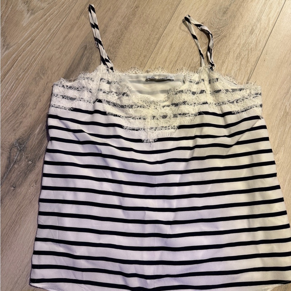 Elegant Striped Lace Cami Top